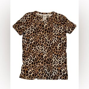PINK Victoria's Secret Leopard Print Short Sleeve Round Neck Tee
